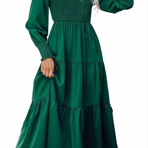 Brand new Cupshe Ruched Maxi Dress High neck Long Sleeve Dress